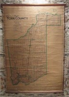 Rare York County Wall Map