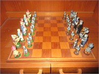 Vintage Hand Painted Chess Set
