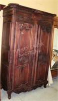 CONTEMPORARY MAHOGANY ORNATELY CARVED 2-