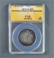 Rare 1870-CC Seated Liberty Half Dollar