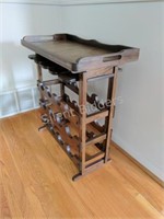 Rustic Wood Wine Rack with Removable Tray