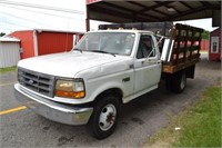 1997 FORD F-350 XL FLATBED WITH CAGE