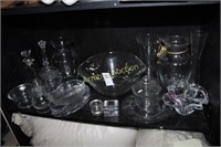 LARGE GLASS LOT - BOWLS - VASES - ETC.