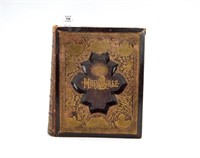 19th C leather bound family Holy Bible