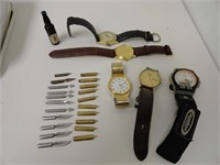 COLLECTION OF WATCHES & ANTIQUE PEN NIBS