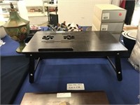 DARK STAINED, ADJUSTABLE TRAVELING PODIUM WITH