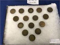 15 SOLID BRASS BROTHEL TOKENS,L FROM NV, CA, CO,