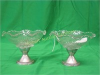 STERLING SILVER/ CRYSTAL CANDY DISHES