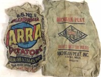 2 Vintage Burlap Sacks