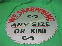 WOODEN SAW SHARPENING SIGN