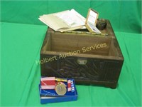 WORLD WAR II BOX WITH METALS