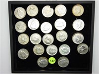 22 PC KENNEDY HALVES (40%) - ASSORTED DATES