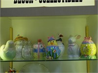 SHELF LOT OF EASTER COOKIE JARS - LOCAL PICK-UP ON