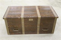 Vintage Wooden Trunk, Approx 43"x27"x21"