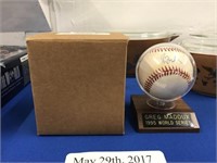 1995 WORLD SERIES AUTOGRAPHED BASEBALL IN