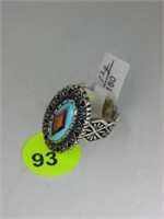 STERLING SILVER SOUTHWEST STYLE RING WITH INLAID G