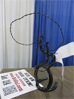 Welded Homeless Man Horseshoe Candle Holder