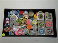 TRAY OF CASINO CHIPS & TOKENS - NORTH SHORE CLUB,