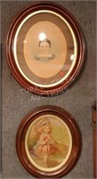 2 VICTORIAN OVAL FRAMES W/ IMAGES OF GIRLS