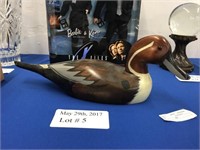 HAND CARVED WOODEN DUCK DECOY 15" LONG