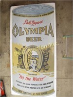 3' x 8' Olympia Can Sign Ad Painted on Plywood