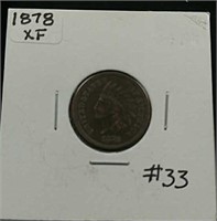 1878  Indian Head Cent  XF