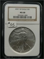 2007  Silver Eagle   NGC MS-68