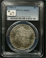 1881-S  Morgan Dollar  PCGS MS-63