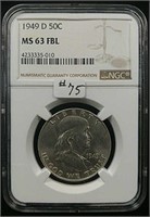 1949-D  Franklin Half Dollar  NGC MS-63 FBL
