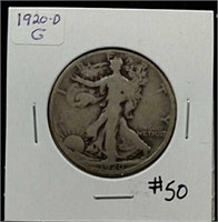 1920-D  Walking Liberty Half Dollar  G