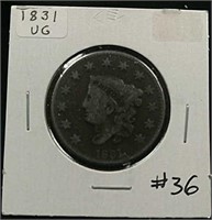1831  Large Cent  VG
