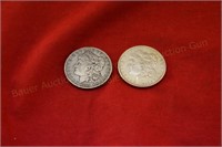 (2) Morgan Silver Dollars - 1889, 1890o