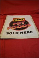 Kent Pet Foods Advertising Metal Sign