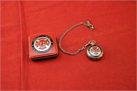 Fireman's Pocket Watch with Fob in Collector's Tin