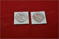 (2) Peace Silver Dollars - 1922 p & s