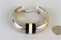 Silver, Wood & Ivory Cuff Bracelet
