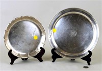 Two Sterling Round Trays
