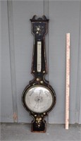 American MOP Inlaid Ebonized Barometer, Boston