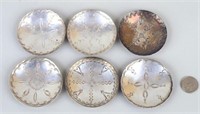Group Six Navajo Stamped Silver Dishes