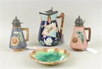 Group Four Majolica Pottery Items