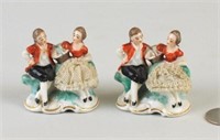Small Pair of Capodimonte Place Card Holders