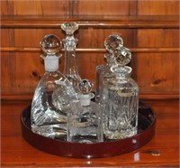 Group Six Cut, Etched & Pressed Decanters