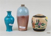 Three Glazed Vases