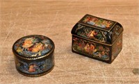 Two Russian Porcelain Transfer Decorated Boxes