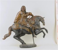 French Carved Wood & Polychrome Figure, Louis XIV