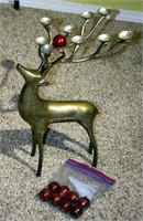 Brass Deer w/ Antlers Candle Holder 20" Tall