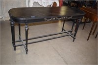 Long Oval Italian Black Painted Entry Table