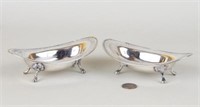 Pair Oval Sterling Deep Form Dishes