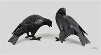 Pair Of Cast Bronze Birds