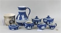 Group Eight Wedgwood Blue & White Porcelain Items